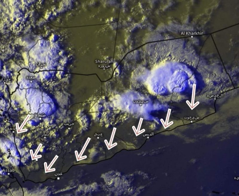 خبير أرصاد: استمرار هطول الأمطار الغزيرة على مناطق شمال المهرة وحضرموت