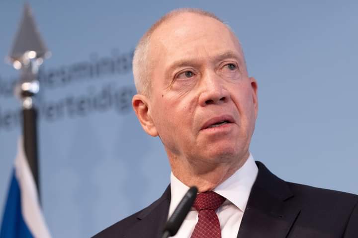 BERLIN, GERMANY - SEPTEMBER 28: Israeli Defence Minister Yoav Gallant attends a press conference after signing a joint declaration with German Defence Minister Boris Pistorius on intent over the purchase by Germany of Israel's Arrow 3 missile defence system on September 28, 2023 in Berlin, Germany. The purchase is worth an estimated EUR 4 billion and is the biggest defence equipment deal in Israeli history. (Photo by Maja Hitij/Getty Images)