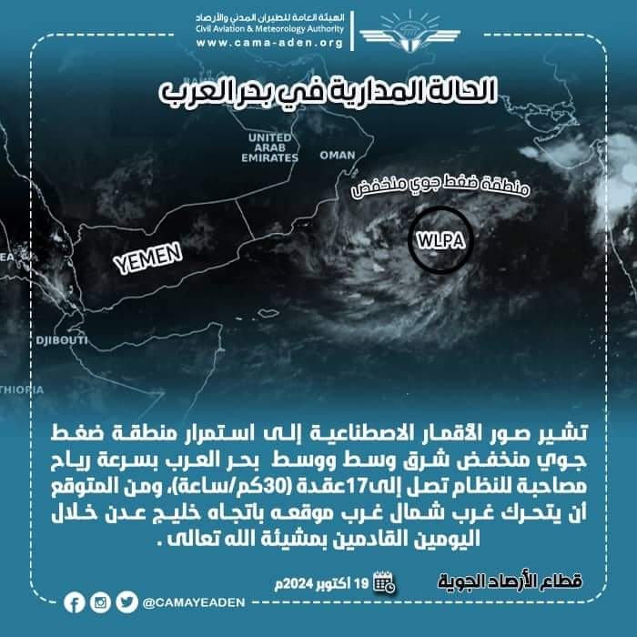 آخر مستجدات الحالة المدارية في بحر العرب