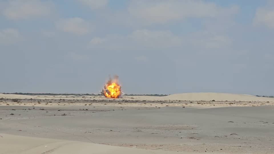 مأرب. إتلاف كميات من الألغام والقذائف غير المنفجرة في “رغوان”