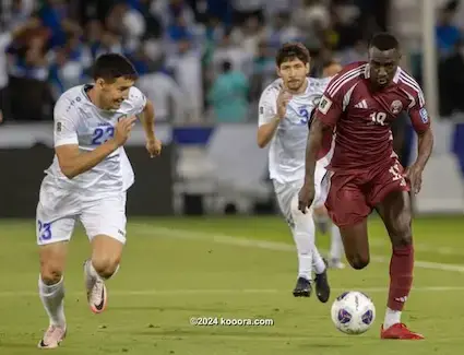 العنابي القطري يهزم اوزباكستان في الوقت القاتل