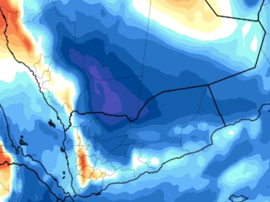 بدء تأثيرات الكتلة الهوائية الباردة على المناطق الصحراوية والمرتفعات الجنوبية