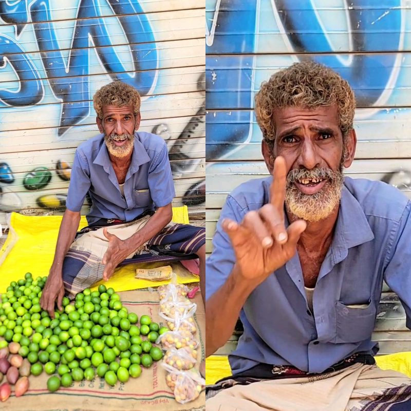 أزمة معيشية خانقة.. معلم في لحج يبيع الليمون لإعالة أسرته