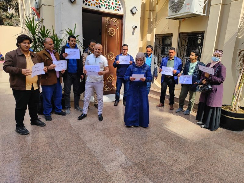 استمرار احتجاجات الطلاب اليمنيين المبتعثين في مصر للمطالبة بمستحقاتهم المتأخرة