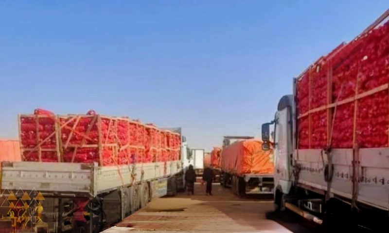 سائقو ناقلات “البصل” يتهمون قوات “درع الوطن” باحتجاز مركباتهم “تعسفياً” في منفذ الوديعة