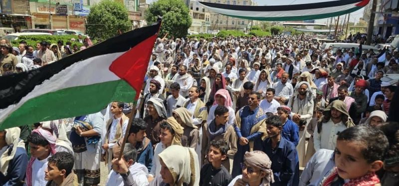 مأرب.. مظاهرة حاشدة تضامنا مع فلسطين وتنديدا بجرائم الإبادة