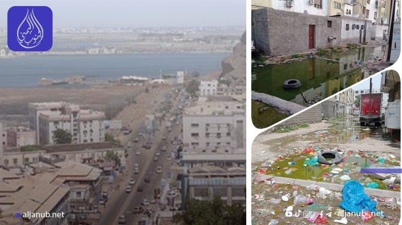 عدن: حي الوحدة السكني بالمنصورة يغرق في مياه الصرف الصحي وسط مخاوف من كارثة بيئية وصحية