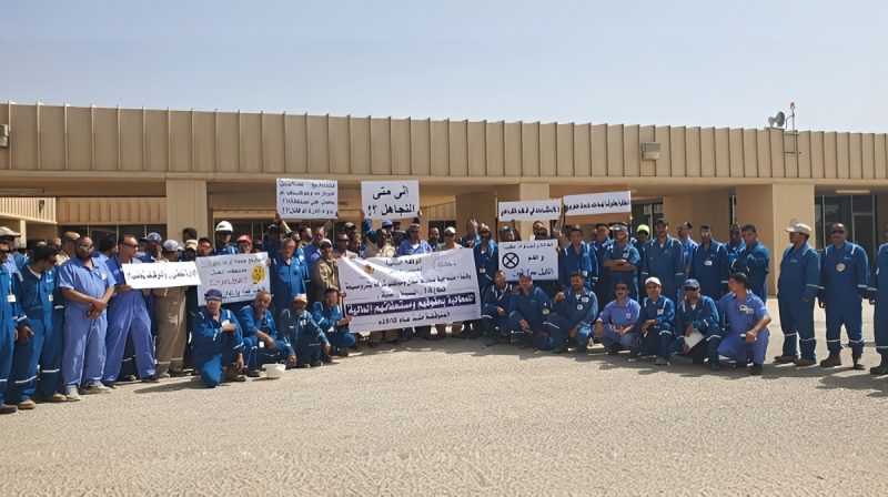 #حضرموت: عمال وموظفو “بترومسيلة” يحتجون على تأخر مستحقاتهم المالية..