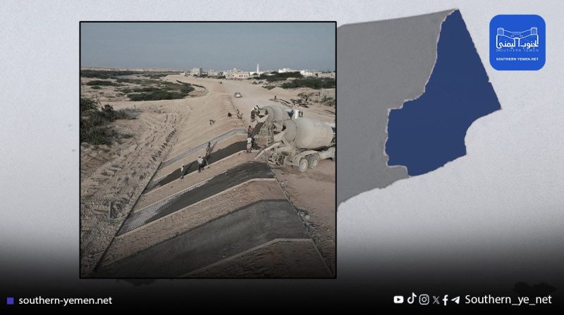 الغيضة تقترب من إنجاز الطريق الدائري.. استكمال الحمايات الخرسانية تمهيدًا للسفلتة
